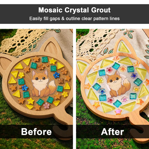White Mosaic Crystal Grout 200G No Water Needed Direct Caulking For Mosaics Tile Tools Quick Dry Sealant Before and After