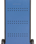 Mobile Tool Cart With Eight Deep Drawers Rock Solid Build Smooth Glide Casters Heavy Duty Workshop Organizer back view showing blue finish.