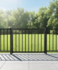 Slick Aluminum Deck Railing Door With No Fuss Self Closing Hinge And Darn Dependable Latch Quick Install Setup Weather Resistant Finish Top Shelf Quality Backyard Gates, 36 inch black gate outdoors.