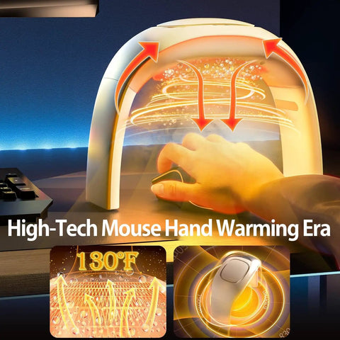 Cozy Heated Mouse Pad Hand Warmer With Quiet Operation, Foldable Desk Heater for office showing hand warming feature