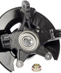 Heavy Duty Bulletproof Front Left Wheel Bearing And Hub Assembly Loaded Knuckle Direct Bolt On Replacement Fitment For 2003 2004 Honda Pilot Ready To Roll side view with bearing exposed