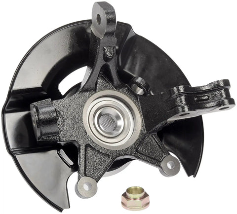 Heavy Duty Bulletproof Front Left Wheel Bearing And Hub Assembly Loaded Knuckle Direct Bolt On Replacement Fitment For 2003 2004 Honda Pilot Ready To Roll side view with bearing exposed