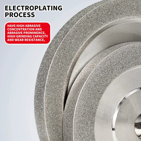 Built Solid Workhorse 3 Inch Flat Diamond Grinding Wheel Half Inch Bore Grit 150 close-up of electroplated surface detail.