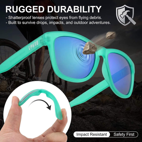 Square Polarized Sunglasses For Women And Men With Mirror Lenses No Bounce No Slip Lock It In For Running Cycling Fishing Beach Days