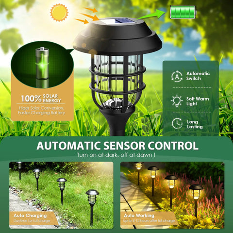 Outdoor Solar Lights For Yard And Pathway Waterproof Landscape Lighting For Garden Patio Walkway Driveway 8 Pack Warm White