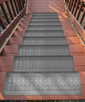 Outdoor Bullnose Stair Treads Heavy Duty Non Slip Mats For Concrete Brick And Textured Steps with wrap edge on wooden stairs
