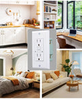 GFCI Outlet With Tamper Resistant Design, 15 Amp Self Test GFI Receptacle in interior settings, white, 10 pack