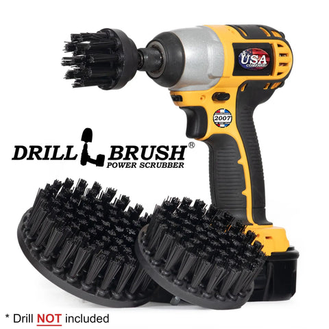 Ultra Stiff Drill Powered Cleaning Brush Set For Serious BBQ Grill Degreasing And Heavy Duty Paint Stripping Zero Wire Headache Real Deal Power Scrubber with nylon bristles