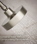 Purist Single Function Showerhead With 1.75 GPM Flow, Vibrant Brushed Nickel Finish, MasterClean Sprayface, water flowing
