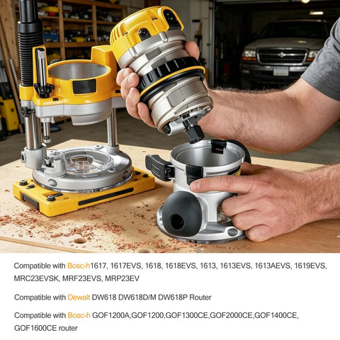 Person assembling Router Collet Chuck And Nut Reducer Sleeves Set For A Wide Range Of Sizes Pro Grade Direct Replacement Kit