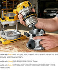 Replacement Collet And Nut Kit With Reducer Sleeves for Drywall Cutout Tools shown being installed in a workshop setting