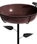 Deep Metal Bird Bath With 40 Inch Tall Stake Removable 13 Inch Diameter Bowl Antique Bronze Outdoor Garden Decor