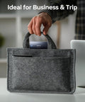 Lightning Fast 40Gbps M2 Nvme Ssd Enclosure With Thunderbolt Connection For Mac M1 Pro Max Staying Ice Cold in gray felt bag.