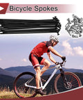 20 Pack 12G Bicycle Spokes 130mm Carbon Steel Black Set For Wheel Repair And Wheel Build Projects Durable Black Finish Ready For High Tension Replacement with cyclist in mountains