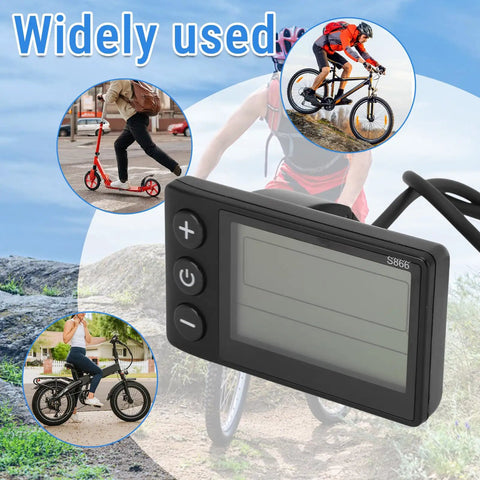 High Definition Electric LCD Display Meter For Ebike And Scooter 48V 5Pin ABS with cyclists and scooter users background