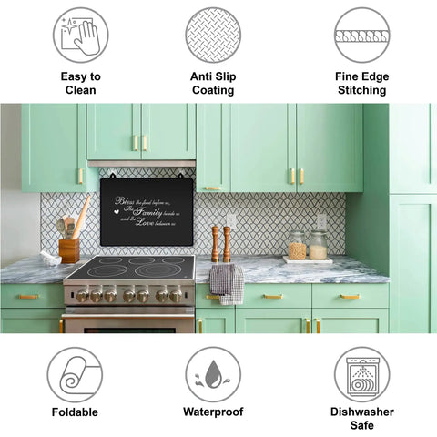 Thick Natural Rubber Stove Top Cover For Electric Stoves Washers And Dryers, Glass Top Protector in modern kitchen