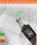 Pinless Moisture Meter With Ball Probe For Non Destructive Area Scans On Wood Walls And Construction Materials, DIY Friendly