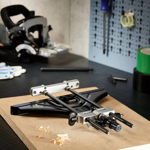 Universal Micro Adjustable Router Guide With Precision Straight Edge Fence for nailing down exact cuts on wood.