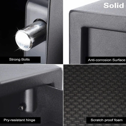 Small Digital Keypad Safe Box Half Cu Ft Wall Mounted Safe For Jewelry Cash Docs And Guns Easy Fast Access with strong bolts and pry-resistant hinge.