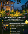 Outdoor Solar Garden Lights 4 Pack Dusk To Dawn Golden Flower Stakes With IP65 Waterproof Bigger Solar Panel at night in garden
