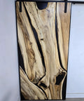 Handcrafted Live Edge Spalted Hackberry Barn Door With Custom Sizing Made To Order In Minnesota Totally One Of A Kind Rustic Modern Wood Door For Hallway Or Entryway