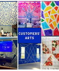 Collage of wall arts using Blue Painter Tape Set with 1/4 in, 1/2 in, 3/4 in widths for pro grade precision on walls and trim