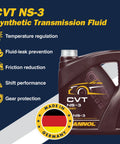 NS3 Synthetic CVT Transmission Fluid For Nissan And Mitsubishi Systems 4L Bottle with temperature regulation and gear protection