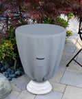 Round Bird Bath Cover With Elastic Edge For A 21 Inch Diameter Basin Beefy 18 Oz PVC Coated Polyester Waterproof And UV Weather Resistant Outdoor Garden Bird Feeder Bowl Cover For Winter And All Season Use Gray covering a fountain