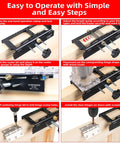 Sturdy Door Hinge Jig And Wood Router Template Kit Featuring A Rock Solid One Hand Clamp For No Fuss Mortise Cutting Adjustable Aluminum Build Locks Snug On 2.5 To 5 Inch Sizing steps for easy mortise cutting and hinge installation.