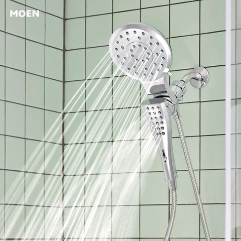 Verso Rain Showerhead And Hand Shower Combo With Infiniti Dial And Magnetix Docking 60 Inch Hose Chrome Finish for a spa vibe