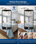 Comparison of flicker-free Ultra Bright 5500 Lumens Daylight LED Bulb 36W with regular bulb in bedroom setting