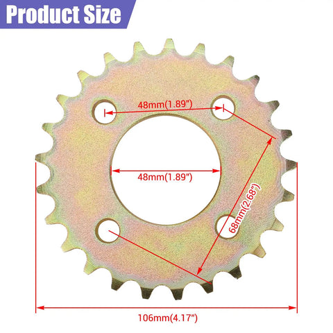 Beefed-Up 420 Chain Sprocket Kit With 25T Sprocket and 32 Link Chain Plus 10T Sprocket 5/8 Bore for Coleman KT196