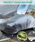 4 Pack Universal Disposable Car Covers Waterproof Plastic Car Cover For Outdoors Weather Protection Elastic Hem Fit