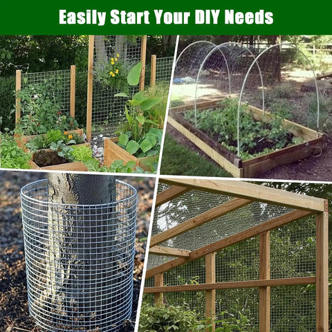 Heavy Duty Galvanized Wire Mesh Roll Shut Out Unwanted Critters, 24" x 50", for DIY garden barriers and tree protection.