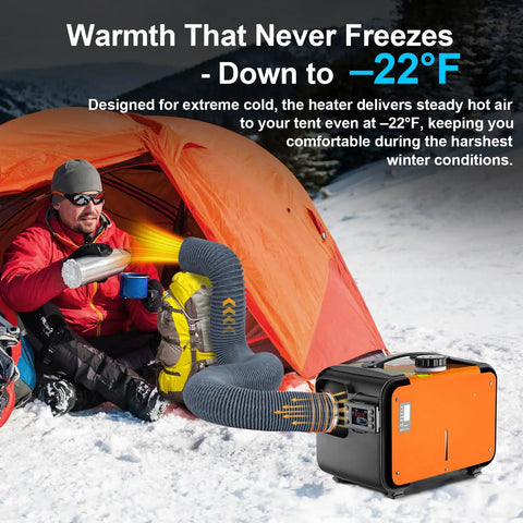 Heavy Duty 3 Inch By 6 Ft Flexible Nylon Heater Vent Hose For 2KW 5KW 8KW Heaters warming camper outside snow tent