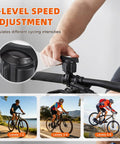 Indoor Magnetic Bike Trainer Stand With Six Level Resistance control knob and different cycling intensity images