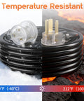 Beefy Heavy Duty Welder Extension Cord 25 Amp 25 Feet 12 Gauge NEMA 6 50P To 6 50R With LED Indicator Weatherproof SJTW Copper Cable For MIG TIG Stick Welders Outdoor Use, temperature resistant