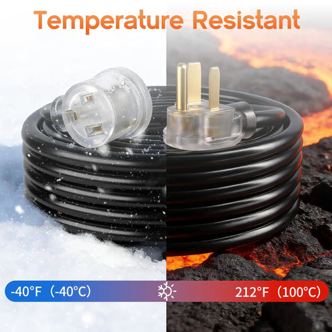Beefy Heavy Duty Welder Extension Cord 25 Amp 25 Feet 12 Gauge NEMA 6 50P To 6 50R With LED Indicator Weatherproof SJTW Copper Cable For MIG TIG Stick Welders Outdoor Use, temperature resistant