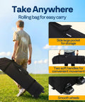 Man carrying roller bag for 10x10ft Pop Up Screen Tent With Mosquito Netting And Two Zipper Doors Outdoor Canopy