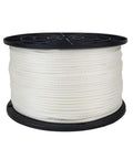 One Eighth Inch White Polyester Rope With Solid Braid Dacron Five Hundred Foot Spool Low Stretch UV Resistant Industrial Utility Cord