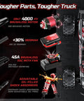 1 By 14 Scale Brushless RC Truck For Adults With 46 MPH Speed 4WD Off Road All Terrain Truggy Waterproof RC Car Built For Real World Races Dual 3S LiPo Batteries Included Tough As Nails Beast On Any Terrain components diagram