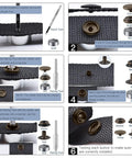 Leather Snap Fastener Kit Set with 37 Pieces and Five Eighth Inch Bronze Snaps, installation steps for DIY projects.