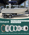 Heavy Duty Four Pack 7,000 Lb Boat Trailer Axle Bearings Kit With Double Lip Grease Seals 25580 14125A Includes Inner And Outer Bearings And Races