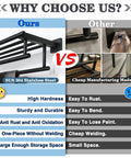 Comparison chart of Matte Black Double Towel Rack For Bathroom Wall Mounted 24 Inch Stainless Steel Towel Bar and competitor product.