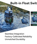 1 HP Submersible Sewage Pump With Auto Float Switch 115V 2 Inch NPT Discharge in water demonstration