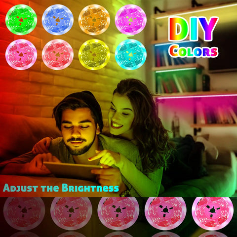 32.8Ft RGB LED Strip Lights With 44 Key Remote Color Changing Mood Lighting To Set The Vibe In Bedroom Kitchen Party