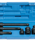 Six Piece One Half Inch Drive Impact Adapter And Extension Set For Auto Tools With Beefy Build And Wrench Ready Attachments