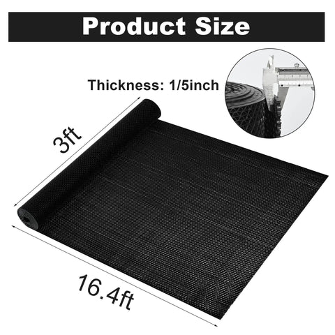 Drainage Floor Mat 3 Ft By 16 Ft 5 In Grippy Non Slip Commercial Grade PVC Rubber Mesh Entrance Mat For Wet Areas.