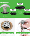 Ultra Durable Stainless Steel Bathroom Sink Drain Protector With Stopper Bundle Includes 1.25 Inch Adapter, 1.5 Inch Adapter, Stopper Plug