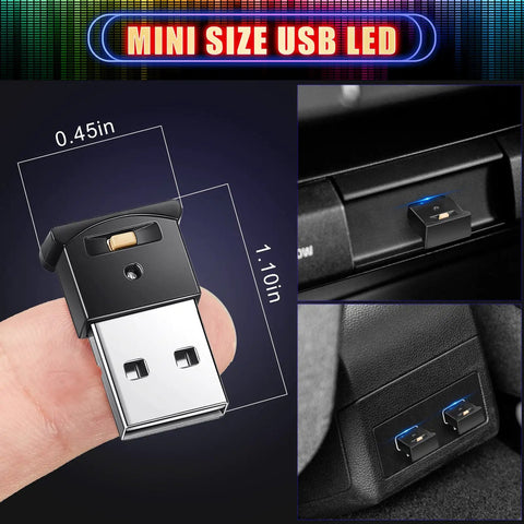 2 Pack Mini USB LED Lights For Car Laptop And Office Lit Ambient Mood Lighting With 8 Color Options 5V USB Powered